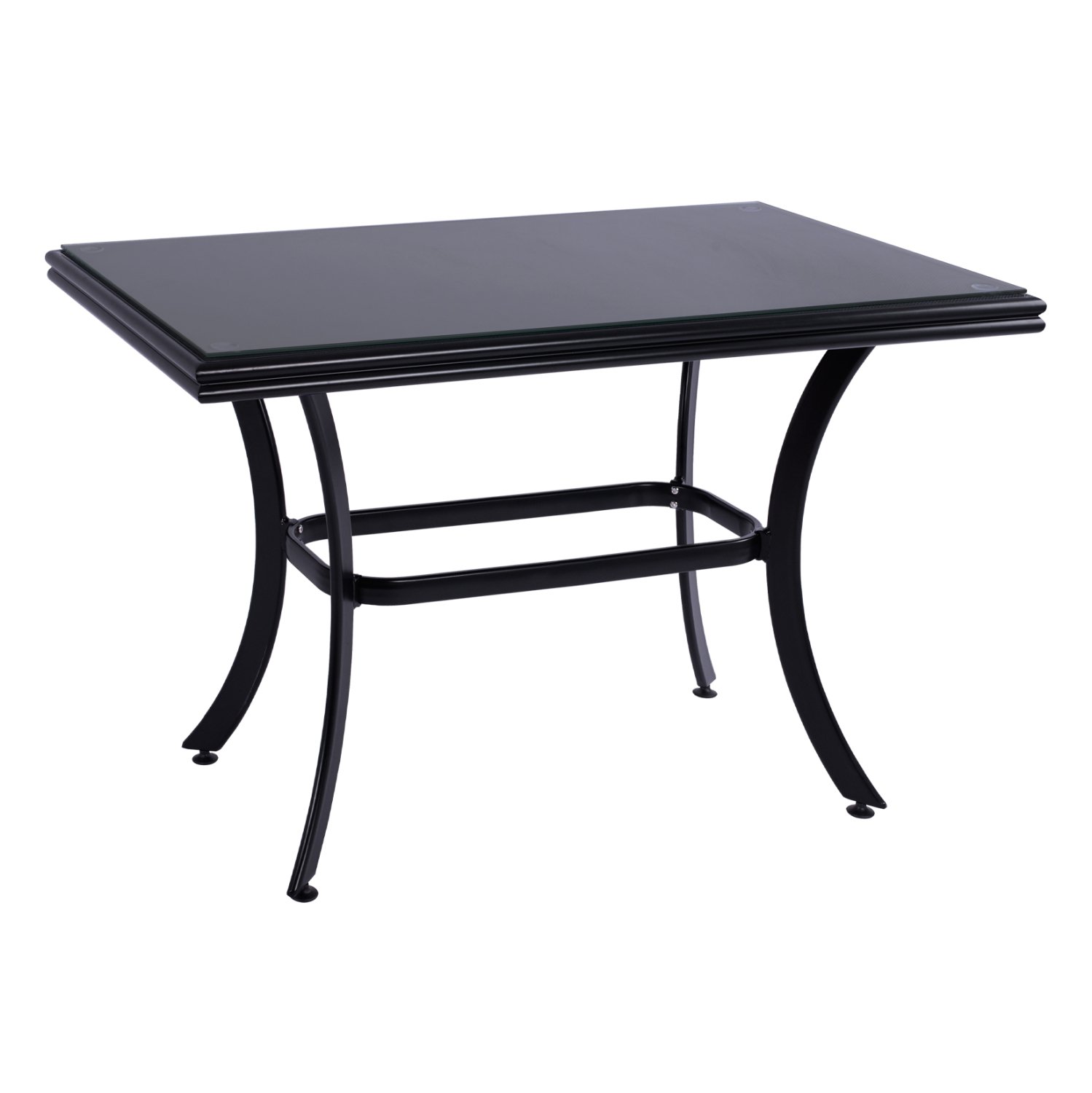 trapezi-aloyminioy-fb9553302-mayro-gyali ΤΡΑΠΕΖΙ ΑΛΟΥΜΙΝΙΟΥ JAXEN HM5533.02 ΜΑΥΡΟ-ΓΥΑΛΙ ΑΣΦΑΛΕΙΑΣ&TEXTILENE 120x70x78Υεκ - Image 1