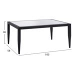 ΤΡΑΠΕΖΙ MEIR ΣΑΛΟΝΙΟΥ ΑΛΟΥΜΙΝΙΟΥ ΣΕ ΓΚΡΙ ΑΠΟΧΡΩΣΗ ΜΕ ΓΥΑΛΙ HM5551.02 100x58x46Υ εκ. - Image 2