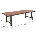 ΤΡΑΠΕΖΙ ΑΛΟΥΜΙΝΙΟΥ GOBAR HM6060.04 ΣΑΜΠΑΝΙ ΜΕ ΕΠΙΦΑΝΕΙΑ ΑΠΟΜΙΜΗΣΗΣ ΞΥΛΟΥ 240Χ105Χ75Υεκ. - Image 2