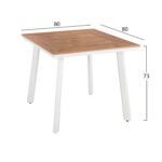 ΤΡΑΠΕΖΙ ΑΛΟΥΜΙΝΙΟΥ TABER ΛΕΥΚΟ ΜΕ ΕΠΙΦΑΝΕΙΑ POLYWOOD HM5563.01 80x80x73Υ ΕΚ. - Image 2