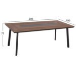 ΤΡΑΠΕΖΙ ΑΛΟΥΜΙΝΙΟΥ TABER ΜΕ POLYWOOD 200X100 ΓΚΡΙ HM5131.12 - Image 2