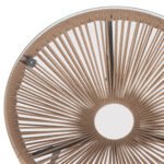 ΤΡΑΠΕΖΙ ΒΟΗΘΗΤΙΚΟ ALLEGRA ΜΑΥΡΟ ΜΕΤΑΛΛΟ  ME TWISTED WICKER ΦΥΣΙΚΟ HM5873.01 Φ47Χ45Υεκ. - Image 4