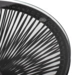 ΤΡΑΠΕΖΙ ΒΟΗΘΗΤΙΚΟ ALLEGRA ΕΠΑΓΓΕΛΜ. ΜΕΤΑΛΛΟ ΜΑΥΡΟ RATTAN ΜΑΥΡΟ HM5874.01 Φ47x45Yεκ. - Image 6