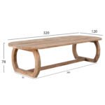 ΤΡΑΠΕΖΙ ΕΣΩΤ.ΧΩΡΟΥ LEE HM9561 ΜΑΣΙΦ ΞΥΛΟ ΤΕΑΚ ΦΥΣΙΚΟ ΧΡΩΜΑ 320x120x78Yεκ. - Image 2