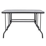 ΤΡΑΠΕΖΙ ADAM HM5020.01 ΜΕΤΑΛΛΙΚΟ ΣΚΟΥΡΟ ΓΚΡΙ ΜΕ ΓΥΑΛΙΝΗ ΕΠΙΦΑΝΕΙΑ 110Χ60Χ71Υεκ. - Image 3