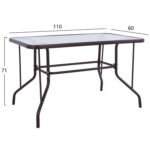 ΤΡΑΠΕΖΙ ADAM HM5020.02 ΜΕΤΑΛΛΙΚΟ ΚΑΦΕ ΜΕ ΓΥΑΛΙΝΗ ΕΠΙΦΑΝΕΙΑ 110Χ60Χ71Υεκ. - Image 2