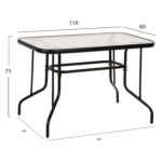 ΤΡΑΠΕΖΙ ADAM HM5020.03 ΜΕΤΑΛΛΙΚΟ ΜΑΥΡΟ ΜΕ ΓΥΑΛΙΝΗ ΕΠΙΦΑΝΕΙΑ 110Χ60Χ71Υεκ. - Image 2