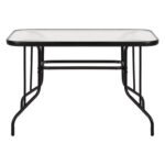 ΤΡΑΠΕΖΙ ADAM HM5020.03 ΜΕΤΑΛΛΙΚΟ ΜΑΥΡΟ ΜΕ ΓΥΑΛΙΝΗ ΕΠΙΦΑΝΕΙΑ 110Χ60Χ71Υεκ. - Image 3