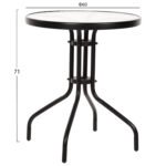 ΤΡΑΠΕΖΙ LIMA Φ60x68Υεκ. ΜΕΤΑΛΛΙΚΟ ΜΑΥΡΟ ΜΕ ΓΥΑΛΙΝΗ ΕΠΙΦΑΝΕΙΑ HM5079.03 - Image 2