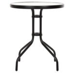 ΤΡΑΠΕΖΙ LIMA Φ60x68Υεκ. ΜΕΤΑΛΛΙΚΟ ΜΑΥΡΟ ΜΕ ΓΥΑΛΙΝΗ ΕΠΙΦΑΝΕΙΑ HM5079.03 - Image 4