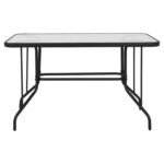 ΤΡΑΠΕΖΙ ADAM HM5679.01 ΜΕΤΑΛΛΙΚΟ ΓΚΡΙ ΜΕ ΓΥΑΛΙΝΗ ΕΠΙΦΑΝΕΙΑ 120Χ70Χ71Υεκ. - Image 3