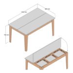 ΤΡΑΠΕΖΙ STANDARD HM9507.03 ΜΕΛΑΜΙΝΗ ΚΑΡΥΔΙ-ΛΕΥΚΟ ΜΑΡΜΑΡΟ ΜΕ ΑΠΟΘ.ΧΩΡΟ 145x88x75Yεκ. - Image 2