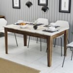 ΤΡΑΠΕΖΙ STANDARD HM9507.03 ΜΕΛΑΜΙΝΗ ΚΑΡΥΔΙ-ΛΕΥΚΟ ΜΑΡΜΑΡΟ ΜΕ ΑΠΟΘ.ΧΩΡΟ 145x88x75Yεκ. - Image 3