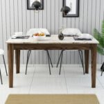 ΤΡΑΠΕΖΙ STANDARD HM9507.03 ΜΕΛΑΜΙΝΗ ΚΑΡΥΔΙ-ΛΕΥΚΟ ΜΑΡΜΑΡΟ ΜΕ ΑΠΟΘ.ΧΩΡΟ 145x88x75Yεκ. - Image 4