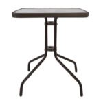 ΤΡΑΠΕΖΙ FIGO 60Χ60Χ72Υεκ. ΜΕΤΑΛΛΙΚΟ ΚΑΦΕ ΜΕ ΓΥΑΛΙΝΗ ΕΠΙΦΑΝΕΙΑ HM5035.02 - Image 3