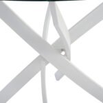 ΤΡΑΠΕΖΙ ΚΟΥΖΙΝΑΣ ΣΤΡΟΓΓΥΛΟ ΜΕΤΑΛ. JAFARU ΛΕΥΚΟ-ΓΥΑΛΙ ΑΣΦΑΛΕΙΑΣ Φ90X75Yεκ.HM8499.03 - Image 3