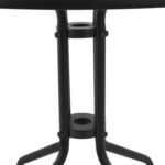 ΤΡΑΠΕΖΙ LIMA Φ70Χ70Υεκ.ΜΕΤΑΛΛΙΚΟ ΓΚΡΙ ΜΕ ΓΥΑΛΙΝΗ ΕΠΙΦΑΝΕΙΑ HM5146.01 - Image 5