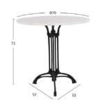 ΤΡΑΠΕΖΙ RYLEIGHT ΜΕ 3ΝΥΧΗ ΒΑΣΗ ΑΠΟ ΜΑΝΤΕΜΙ HM5610 ΜΕ ΜΑΡΜΑΡΟ Φ70Χ74Υεκ. - Image 2