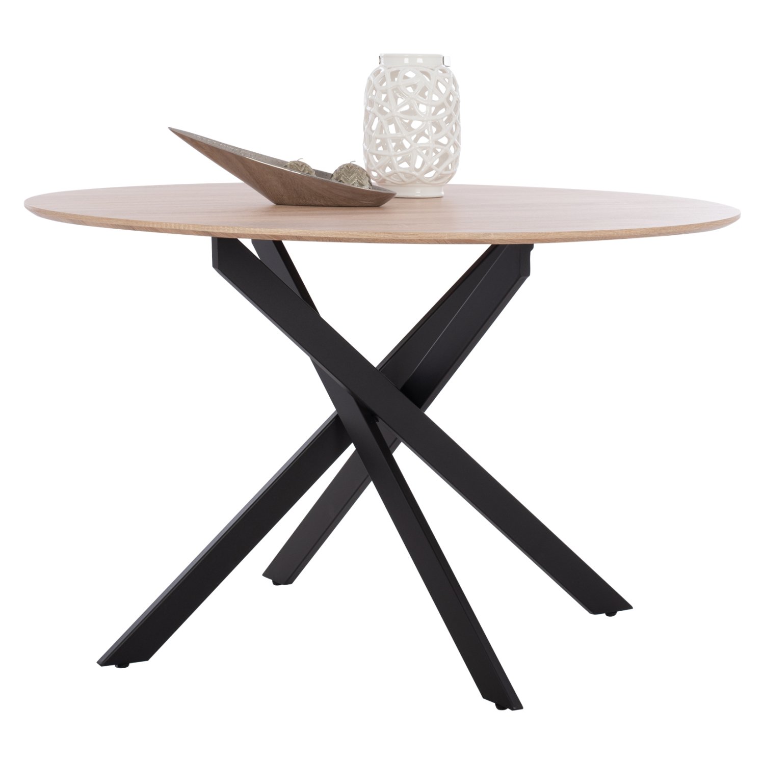 trapezi-me-mdf-epifaneia-sonama-metallik ΤΡΑΠΕΖΙ ROSARIO ΜΕ ΜDF ΕΠΙΦΑΝΕΙΑ SONAMA & ΜΕΤΑΛΛΙΚΑ ΠΟΔΙΑ HM8742.01 Φ120Χ75 εκ. - Image 1