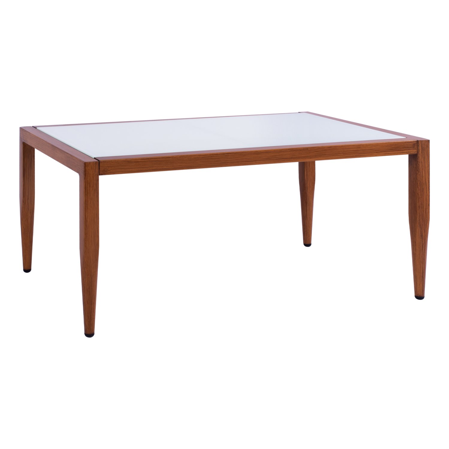 trapezi-meir-salonioy-aloyminioy-bamboo- ΤΡΑΠΕΖΙ MEIR ΣΑΛΟΝΙΟΥ ΑΛΟΥΜΙΝΙΟΥ BAMBOO LOOK ΜΕ ΓΥΑΛΙ 100Χ58Χ46 HM5551.01 - Image 1