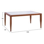 ΤΡΑΠΕΖΙ MEIR ΣΑΛΟΝΙΟΥ ΑΛΟΥΜΙΝΙΟΥ BAMBOO LOOK ΜΕ ΓΥΑΛΙ 100Χ58Χ46 HM5551.01 - Image 2