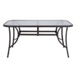 ΤΡΑΠΕΖΙ BRUNO 150X90Χ72Υεκ. ΚΑΦΕ ΜΕΤΑΛΛΙΚΟ ΜΕ ΓΥΑΛΙΝΗ ΕΠΙΦΑΝΕΙΑ HM5145.02 - Image 3