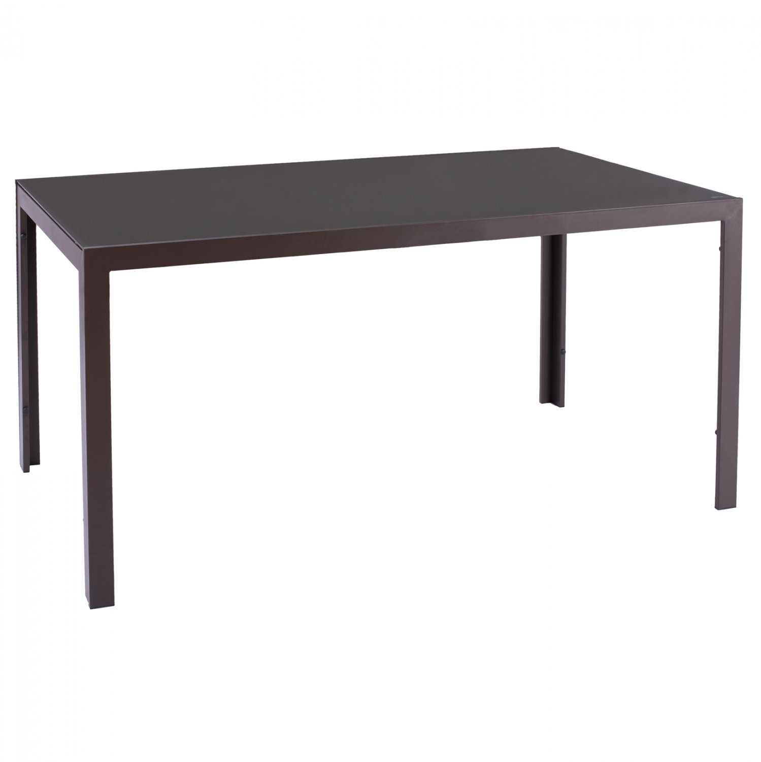 trapezi-metalliko-orthogonio-kafe-me-gya ΤΡΑΠΕΖΙ ΜΕΤΑΛΛΙΚΟ OFER ΟΡΘΟΓΩΝΙΟ ΚΑΦΕ ΜΕ ΓΥΑΛΙ ΚΑΦΕ 150X90Χ75Υεκ. HM5767.02 - Image 1