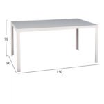 ΤΡΑΠΕΖΙ ΜΕΤΑΛΛΙΚΟ OFER ΟΡΘΟΓΩΝΙΟ ΛΕΥΚΟ ΠΑΓΟΥ ΜΕ ΓΥΑΛΙ HM5767.03 150X90Χ75Υ εκ. - Image 2