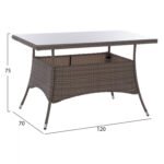 ΤΡΑΠΕΖΙ ΜΕΤΑΛΛΙΚΟ MILITARY RATTAN ΓΚΡΙ HM5141.31 120x70x75Υ εκ. - Image 2