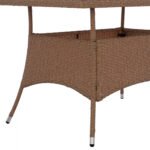 ΤΡΑΠΕΖΙ ΜΕΤΑΛΛΙΚΟ MILITARY RATTAN ΜΠΕΖ ΚΑΦΕ HM5141.32 120x70x75Υ εκ. - Image 5