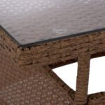 ΤΡΑΠΕΖΙ ΜΕΤΑΛΛΙΚΟ MILITARY RATTAN ΜΠΕΖ ΚΑΦΕ HM5141.32 120x70x75Υ εκ. - Image 6