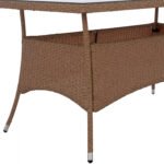 ΤΡΑΠΕΖΙ ΜΕΤΑΛΛΙΚΟ MINSK RATTAN ΜΠΕΖ ΚΑΦΕ HM5507.02 150x90x75 εκ. - Image 5