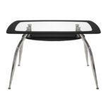 ΤΡΑΠΕΖΙ NORRIS 120Χ75Χ75ΕΚ HM0086.02 ΓΥΑΛΙΝΟ ΜΑΥΡΟ - Image 2