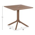 ΤΡΑΠΕΖΙ ΠΟΛΥΠΡΟΠΥΛΕΝΙΟΥ ΤΕΤΡΑΓΩΝΟ LUNAR HM5930.14 ΚΑΠΟΥΤΣΙΝΟ 80x80x75Υ εκ. - Image 2