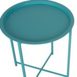 ΤΡΑΠΕΖΙ ΠΤΥΣΣΟΜΕΝΟ ΜΕ ΑΠΟΣΠΩΜΕΝΟ ΔΙΣΚΟ SAMUEL ΜΕΤΑΛΛΙΚΟ ΤΙΡΚΟΥΑΖ Φ46x53 εκ. HM5287.08 - Image 4