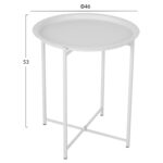 ΤΡΑΠΕΖΙ ΠΤΥΣΣΟΜΕΝΟ ΜΕ ΑΠΟΣΠΩΜΕΝΟ ΔΙΣΚΟ SAMUEL ΜΕΤΑΛΛΙΚΟ ΛΕΥΚΟ Φ45x52 εκ. HM5287.02 - Image 2