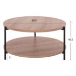 ΤΡΑΠΕΖΙ ΣΑΛΟΝΙΟΥ MATTEO 2 ΕΠΙΠΕΔΩΝ ΣΤΡΟΓΓΥΛΟ HM8753.11 Φ75x40,5Yεκ - Image 2