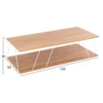 ΤΡΑΠΕΖΙ ΣΑΛΟΝΙΟΥ TARS HM8927.14 SONOMA ΜΕ ΛΕΥΚΕΣ ΜΕΤΑΛΛΙΚΕΣ ΒΕΡΓΕΣ 120Χ50Χ30Yεκ. - Image 2