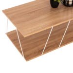 ΤΡΑΠΕΖΙ ΣΑΛΟΝΙΟΥ TARS HM8927.14 SONOMA ΜΕ ΛΕΥΚΕΣ ΜΕΤΑΛΛΙΚΕΣ ΒΕΡΓΕΣ 120Χ50Χ30Yεκ. - Image 4