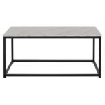 ΤΡΑΠΕΖΙ ΣΑΛΟΝΙΟΥ SAFFRON HM8975.12 ΜΕΛΑΜΙΝΗ ΛΕΥΚΟ ΜΑΡΜΑΡΟ 95x55x43Υεκ. - Image 3