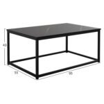 ΤΡΑΠΕΖΙ ΣΑΛΟΝΙΟΥ SAFFRON HM8975.13 ΜΕΛΑΜΙΝΗ ΜΑΥΡΟ ΜΑΡΜΑΡΟ 95Χ55Χ43Yεκ. - Image 2