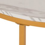 ΤΡΑΠΕΖΙ ΣΑΛΟΝΙΟΥ HM9420.01 WHITE MARBLE ΜΕΛΑΜΙΝΗ-ΧΡΥΣΗ ΜΕΤΑΛΛΙΚΗ ΒΑΣΗ Φ80x48,5Yεκ. - Image 5