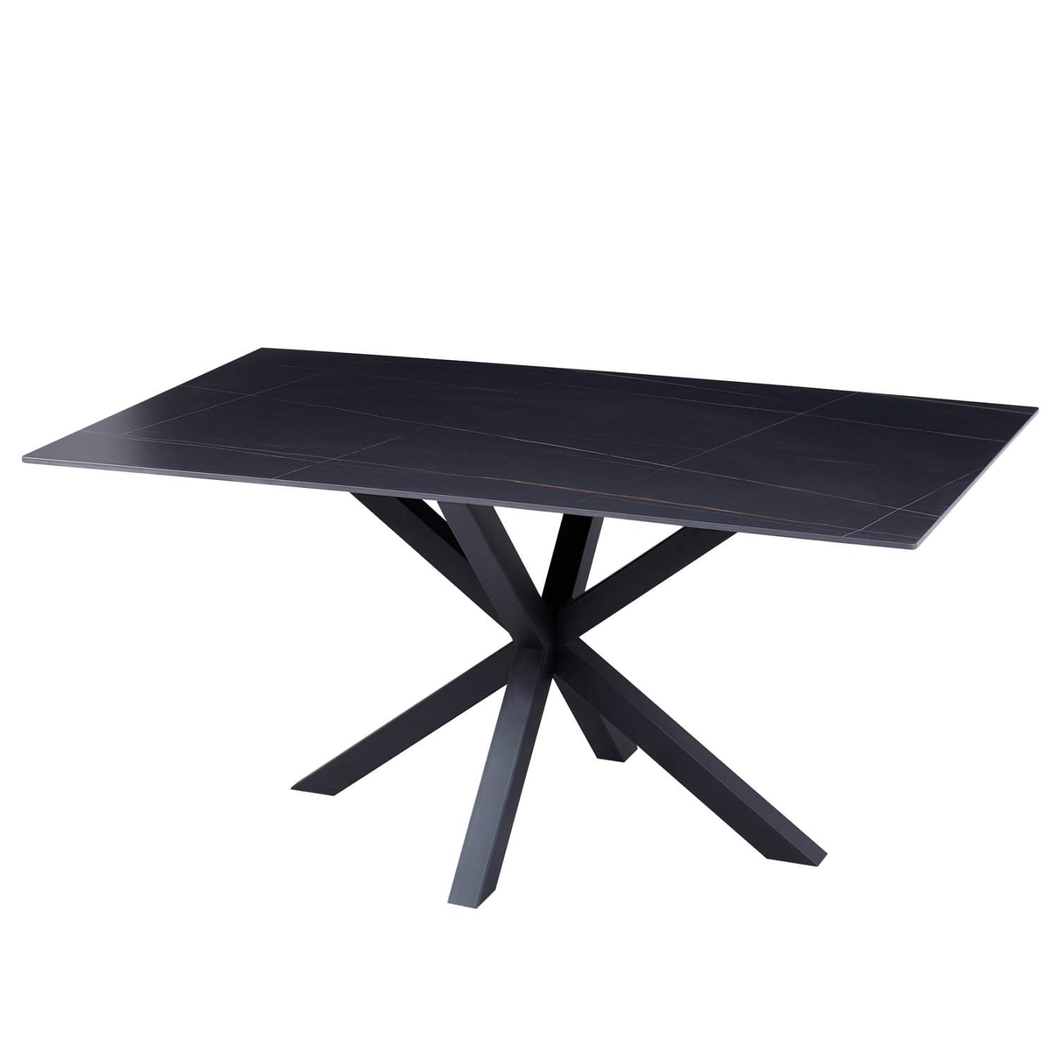 trapezi-salonioy-fb9947004-black-marble- ΤΡΑΠΕΖΙ ΣΑΛΟΝΙΟΥ HM9470.04 BLACK MARBLE-ΜΑΥΡΗ ΜΕΤΑΛ.ΒΑΣΗ 120x60x45,5Yεκ. - Image 1