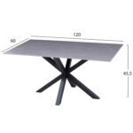 ΤΡΑΠΕΖΙ ΣΑΛΟΝΙΟΥ HM9470.05 GREY MARBLE-ΜΑΥΡΗ ΜΕΤΑΛ.ΒΑΣΗ 120x60x45,5Yεκ. - Image 2