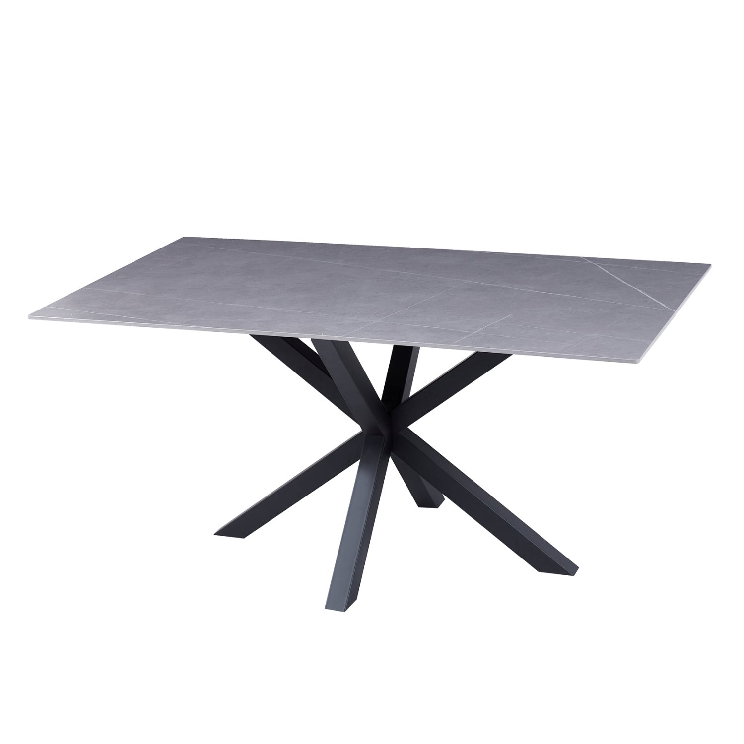 trapezi-salonioy-fb9947005-grey-marble-m ΤΡΑΠΕΖΙ ΣΑΛΟΝΙΟΥ HM9470.05 GREY MARBLE-ΜΑΥΡΗ ΜΕΤΑΛ.ΒΑΣΗ 120x60x45,5Yεκ. - Image 1