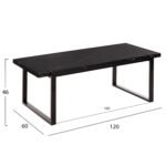 ΤΡΑΠΕΖΙ ΣΑΛΟΝΙΟΥ SHABEN HM9585.01 MDF ΜΑΥΡΟ ΜΑΡΜΑΡΟ-ΜΑΥΡΗ ΜΕΤΑΛΛΙΚΗ ΒΑΣΗ 120x60X46Yεκ. - Image 2