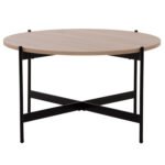 ΤΡΑΠΕΖΙ ΣΑΛΟΝΙΟΥ HM9588.03 MDF ΣΟΝΑΜΑ-ΜΑΥΡΗ ΜΕΤΑΛΛΙΚΗ ΒΑΣΗ Φ80x45Υεκ. - Image 3