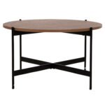 ΤΡΑΠΕΖΙ ΣΑΛΟΝΙΟΥ HM9588.04 MDF ΚΑΡΥΔΙ-ΜΑΥΡΗ ΜΕΤΑΛΛΙΚΗ ΒΑΣΗ Φ80x45Υεκ. - Image 3