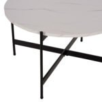 ΤΡΑΠΕΖΙ ΣΑΛΟΝΙΟΥ HM9588.05 MDF ΛΕΥΚΟ ΜΑΡΜΑΡΟ-ΜΑΥΡΗ ΜΕΤΑΛΛΙΚΗ ΒΑΣΗ Φ80x45Υεκ. - Image 4