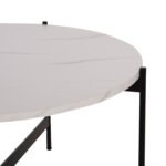 ΤΡΑΠΕΖΙ ΣΑΛΟΝΙΟΥ HM9588.05 MDF ΛΕΥΚΟ ΜΑΡΜΑΡΟ-ΜΑΥΡΗ ΜΕΤΑΛΛΙΚΗ ΒΑΣΗ Φ80x45Υεκ. - Image 6